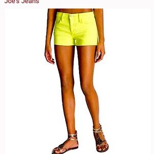 Joe’s Jeans Neon Yellow Distressed Micron Shorts 29
